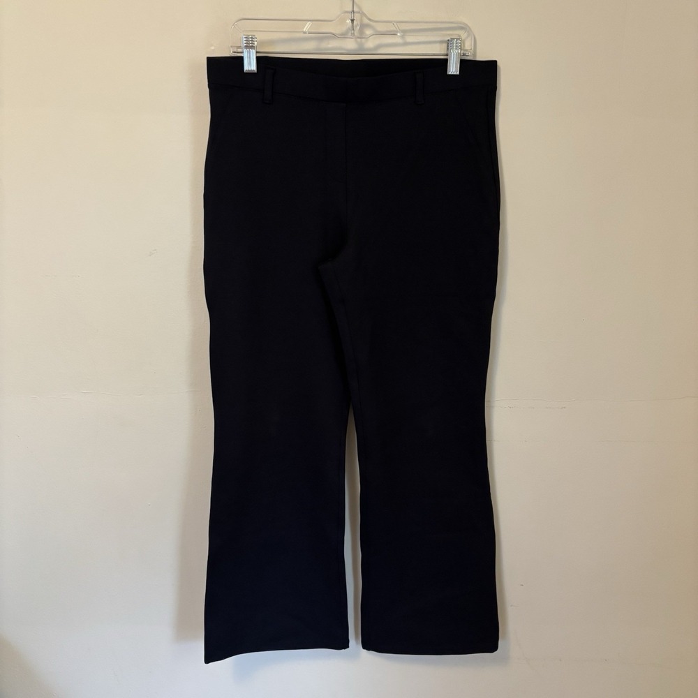 Quince Women Ultra-Stretch Ponte Bootcut Pants  28" Navy Large X Petite 28" DESC